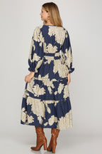 The Savannah Bloom Maxi Dress - BLUE