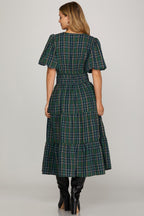 The Caroline Christmas Plaid Dress - RED (Copy)