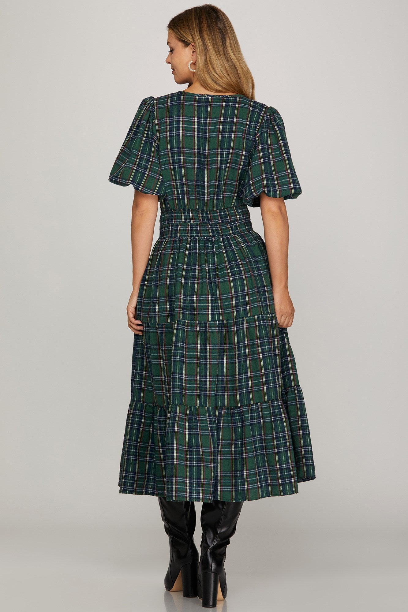 The Caroline Christmas Plaid Dress - RED (Copy)