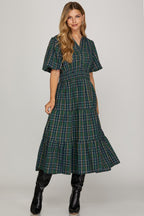 The Caroline Christmas Plaid Dress - RED (Copy)